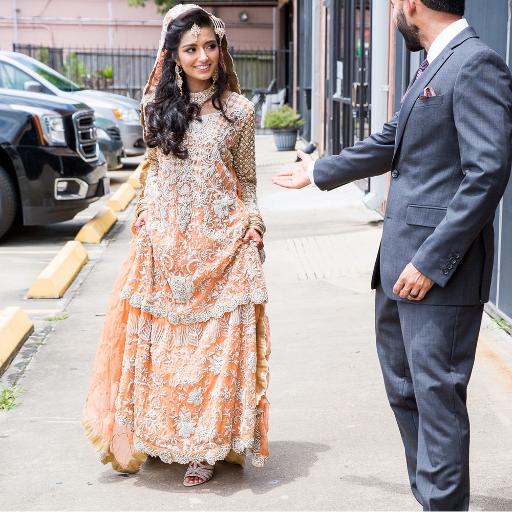 3- Piece Bridal wear Gown and Train with Pants